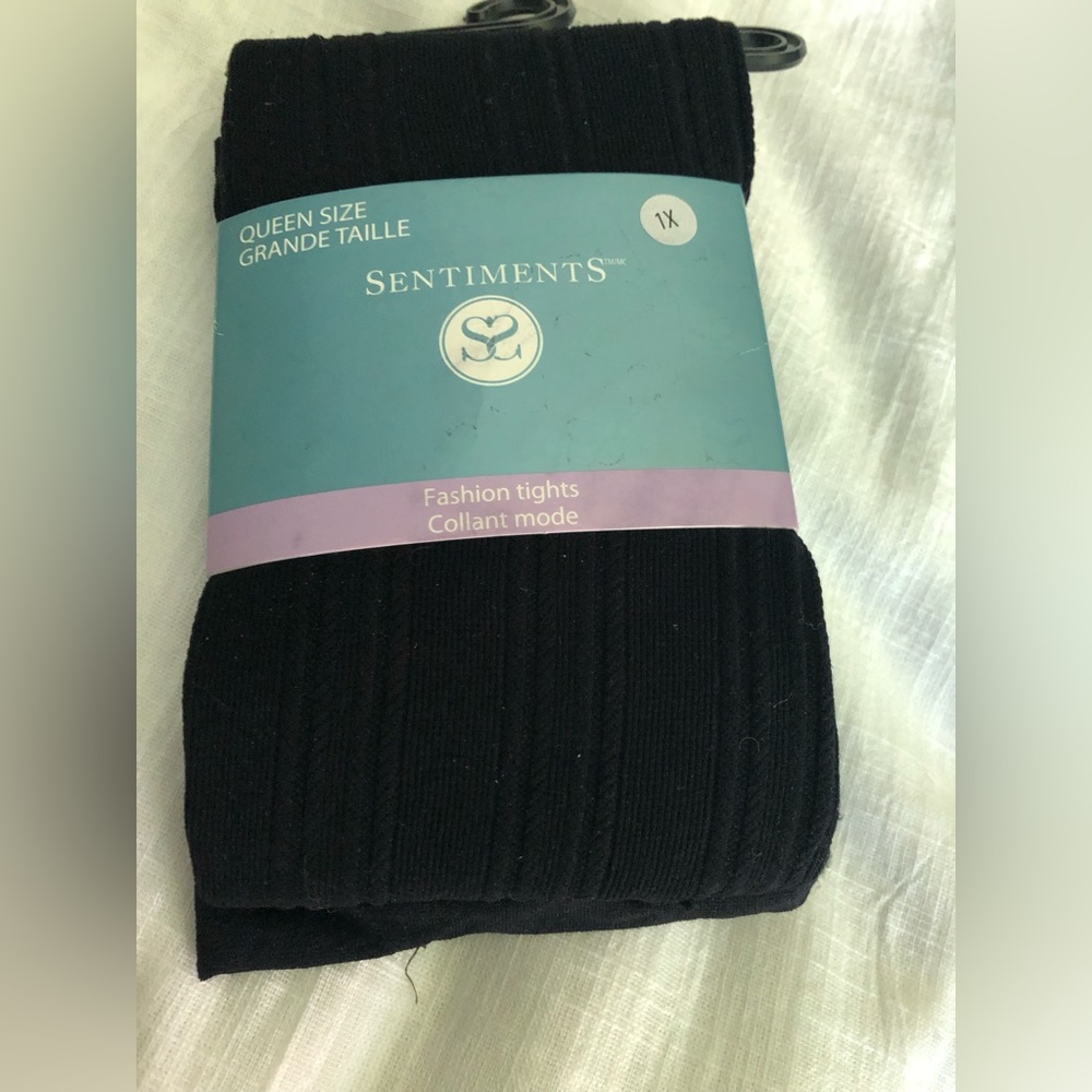 3 for $15.    NEW - Sentiment Tights size 1x, new,Black